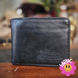World Industries Wallet Vintage Y2K Skater Faux Leather Black Bifold 2000s Logo